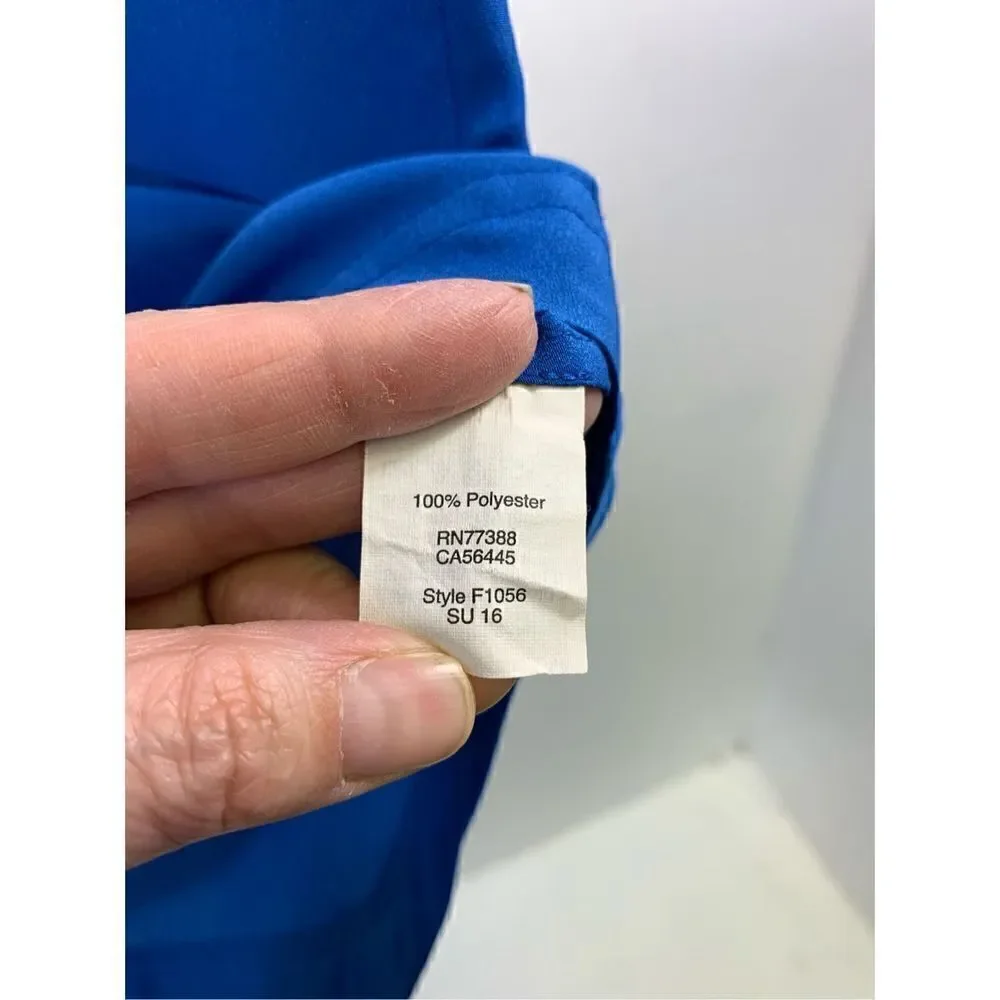 J Crew Royal Blue Chiffon Blouse Size 00